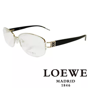 LOEWE 西班牙皇室品牌羅威細邊法瑯質圓面平光眼鏡(黑)VLW262-0579