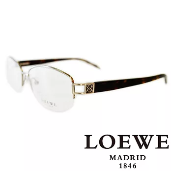LOEWE 西班牙皇室品牌羅威細邊法瑯質圓面平光眼鏡(琥珀)VLW262-A21X