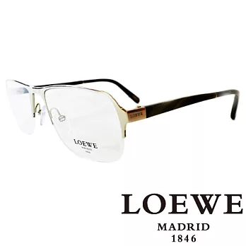 LOEWE 西班牙皇室品牌羅威法瑯質半框橢面平光眼鏡(銀)VLW413-0579