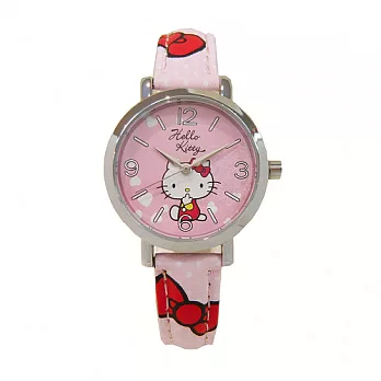 Hello Kitty 可愛俏皮惹人愛時尚造型腕錶-粉紅色-KT002LWPP