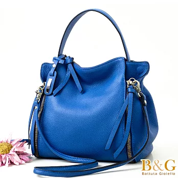 【B&G】義大利牛皮蝴蝶輕搖滾三用包(寶石藍)