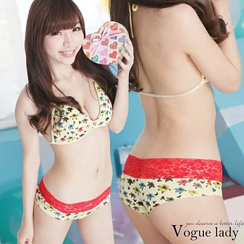 【VOUGE LADY】蕾絲三角扶桑花系列(紅蕾絲)L紅蕾絲