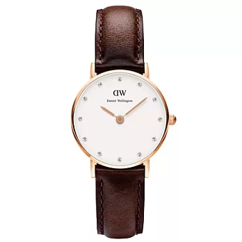 Daniel Wellington Bristol時尚女錶-咖啡X玫瑰金框