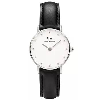 Daniel Wellington Sheffield時尚女錶-黑X銀框