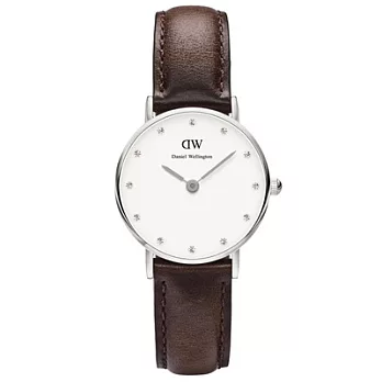 Daniel Wellington Bristol時尚女錶-咖啡X銀框