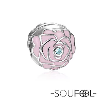 【SOUFEEL charms】《薔薇》夾扣(粉)