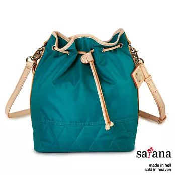 satana - 復刻風尚 小水桶肩背/手提兩用包 - 水鴨綠