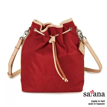 satana - 復刻風尚 小水桶肩背/手提兩用包 - 寶石紅