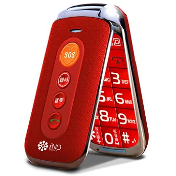 【iNO】CP79極簡風老人機加+送手機袋紅色