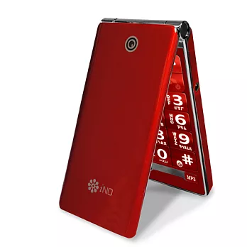 【iNO】CP99 極簡風老人摺疊手機+贈電池+手機袋紅