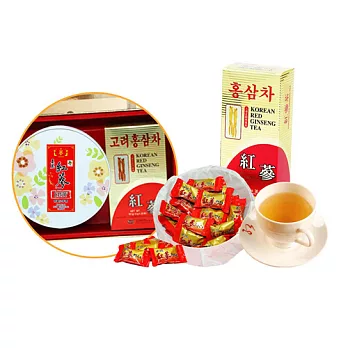 金蔘 高麗紅蔘茶包30入/盒+紅蔘糖200g/盒(伴手禮盒組)