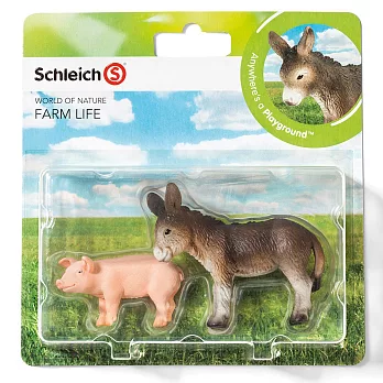 Schleich 史萊奇動物模型-小豬 & 驢子