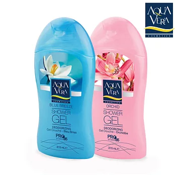 2入組【土耳其AQUAVERA】純淨香氛沐浴膠_湛藍微風+蘭花情挑 315m x 2入