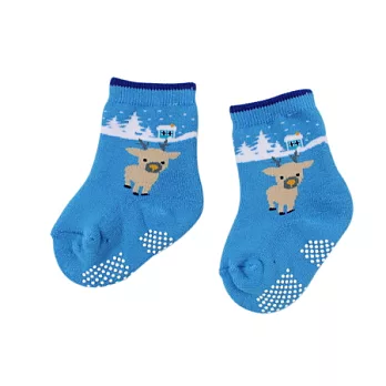 愛的世界可愛小鹿止滑透氣毛巾襪-台灣製-7藍色