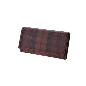 WORLD POLO 世界保羅‧經典紅格扣式多卡長夾