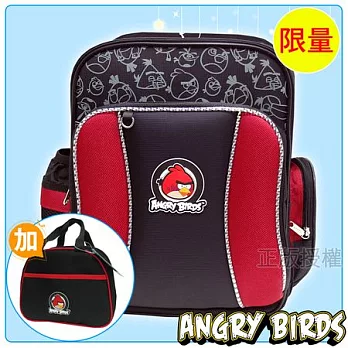 【Angry Birds】憤怒鳥 書包+便當袋-頂級釋壓護脊款(黑色)黑色