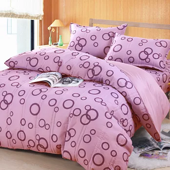 【圓舞-紫】台灣精製雙人四件式兩用被全舖棉床包組