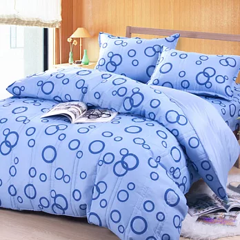 【圓舞-藍】台灣精製加大四件式兩用被全舖棉床包組