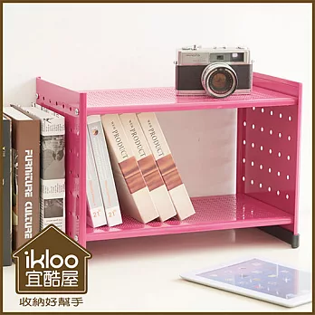 【ikloo】貴族風可延伸式組合書櫃/書架一入-桃粉色