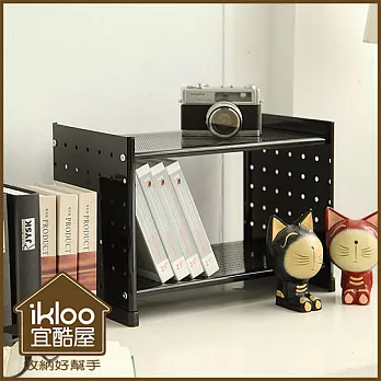 【ikloo】貴族風可延伸式組合書櫃/書架一入-尊爵黑