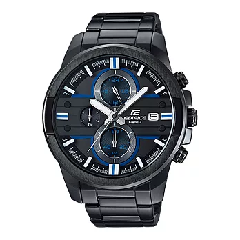 CASIO EDIFICE 競速未來三眼計時賽車腕錶-藍x黑