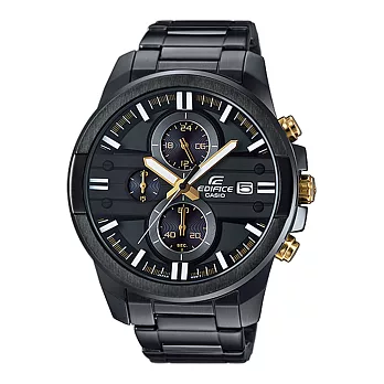 CASIO EDIFICE 競速未來三眼計時賽車腕錶-金x黑