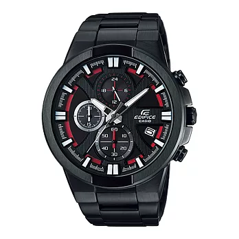 CASIO EDIFICE 勇闖暴風三眼計時賽車腕錶-紅x黑