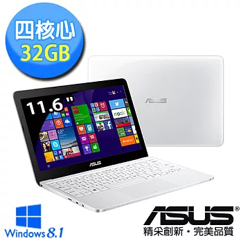 【ASUS】EeeBook X205TA 11.6吋小筆電(Z3735F/四核心/2G/32G/WIN8.1)天使白