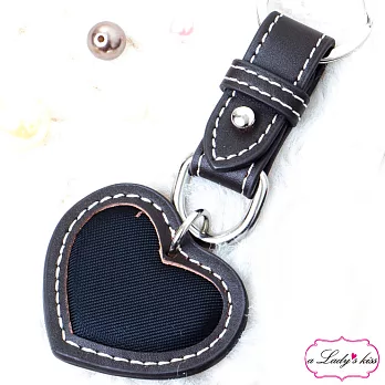 【a Lady ’s真皮】牛津斜紋甜心鑰匙圈(7色)柔黑