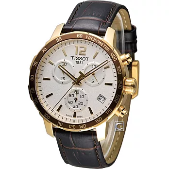 TISSOT T-SPORT 天梭飆速計時腕錶 T0954173603700咖啡+玫瑰金