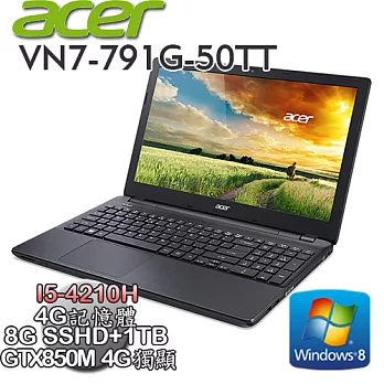 【ACER宏碁】VN7-791G 17吋FHD I5-4210H GTX 850 4G獨顯筆電(VN7-791G-50TT)