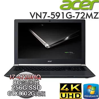 【ACER宏碁】VN7-591G-72MZ 15.6吋UHD 8G記憶體 256G SSD GTX860 2G獨顯