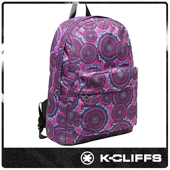 【美國K-CLIFFS】經典圖紋輕巧雙肩後背包 紫