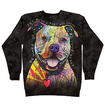 【摩達客】美國進口The Mountain 彩繪比特犬厚棉休閒運動衫[現貨+預購]S彩繪比特犬