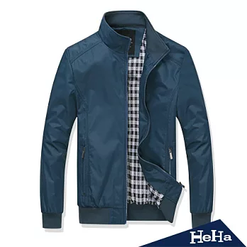 夾克 簡約立領男士夾克外套 二色-HeHa-M(藍色)