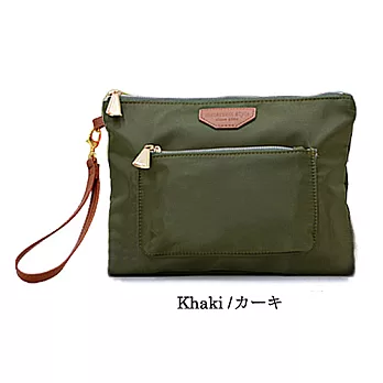 FUNNNY 日本同步系列 人氣熱銷款 輕量尼龍手拿包 軍綠