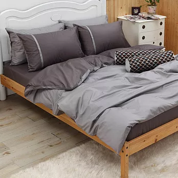 LITA麗塔 舒活系列-灰墨 雙人特大四件式純棉薄床包枕套組