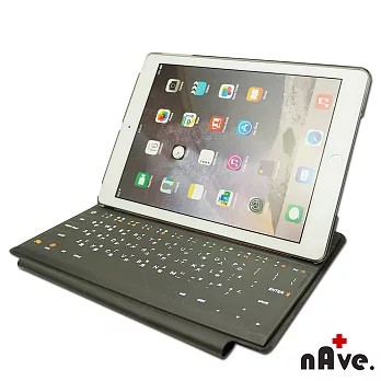 【nAve】iPad Air/Air 2長效超薄藍芽鍵盤保護套(灰)