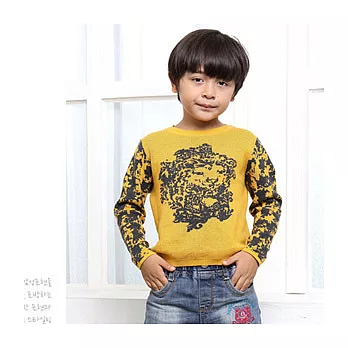 [親子裝]GU霸氣獅土耳其黃色針織衫親子裝(寶貝) 90土黃