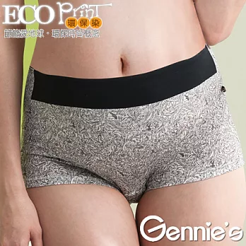 【Gennie’s奇妮】環保染印花中腰平口孕婦內褲(GB58)XL黑色