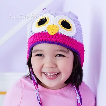 Cutie Bella手工編織帽Owl-Lavender/Fuchsia