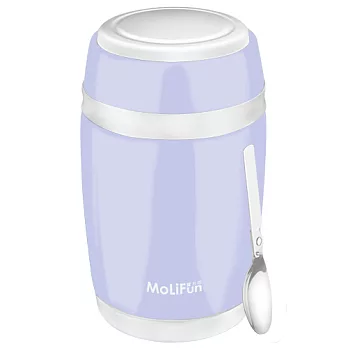 MoliFun魔力坊 不鏽鋼真空保鮮保溫燜燒食物罐550ml-淡雅紫
