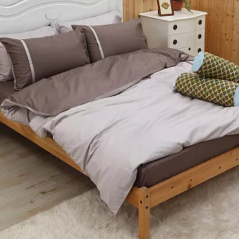 LITA麗塔 舒活系列 米褐 單人三件式純棉薄床包枕套組