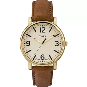 【TIMEX】TIMEX 經典復刻冷光系列(咖啡/金 TXT2P527)