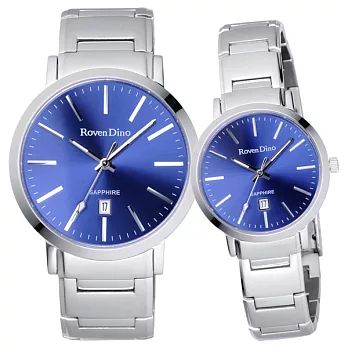 Roven Dino羅梵迪諾 色彩抉擇時尚日期對錶-藍X銀
