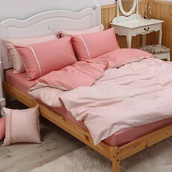LITA麗塔 舒活系列 粉桃 單人三件式純棉薄床包枕套組