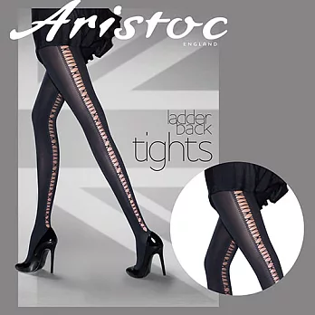 英國進口【Aristoc】線縫綁帶印花造型設計褲襪SM