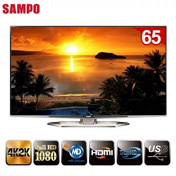 SAMPO聲寶 65吋4K LED Smart液晶顯示器+視訊盒 EM-65UT15D