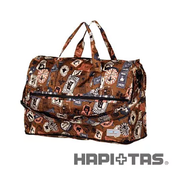 HAPI+TAS 復古摺疊旅行袋(小)棕