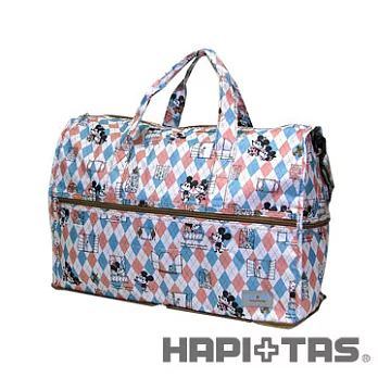 HAPI+TAS 菱形摺疊旅行袋(小)藍色